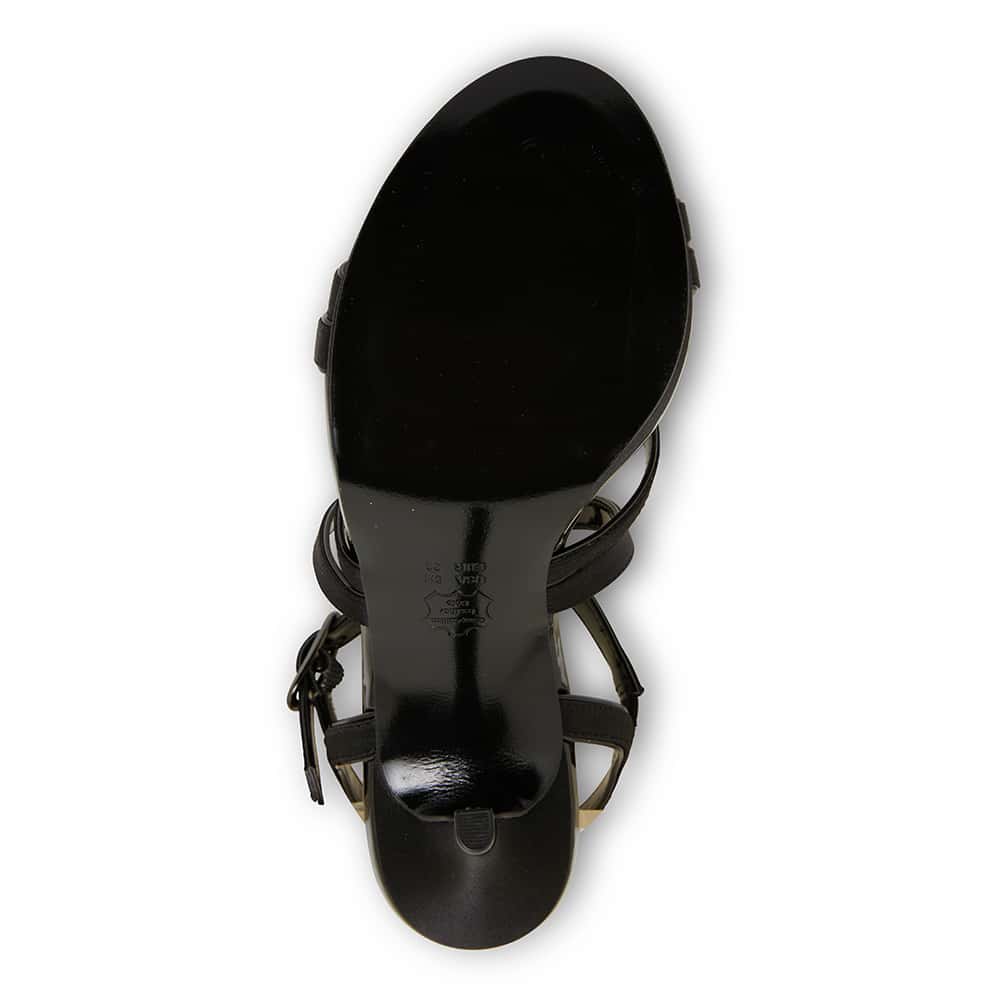 Reatha Heel in Noir Satin