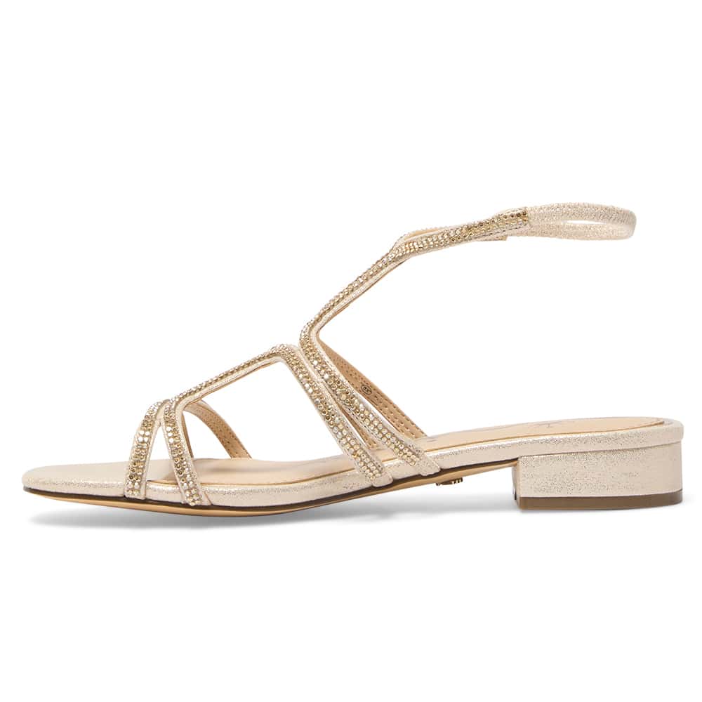 Sharyn Heel in Platino Shimmer Suedette