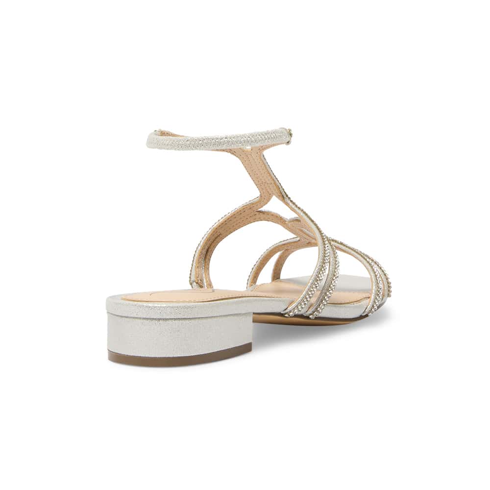 Sharyn Heel in Silver Shimmer Suedette