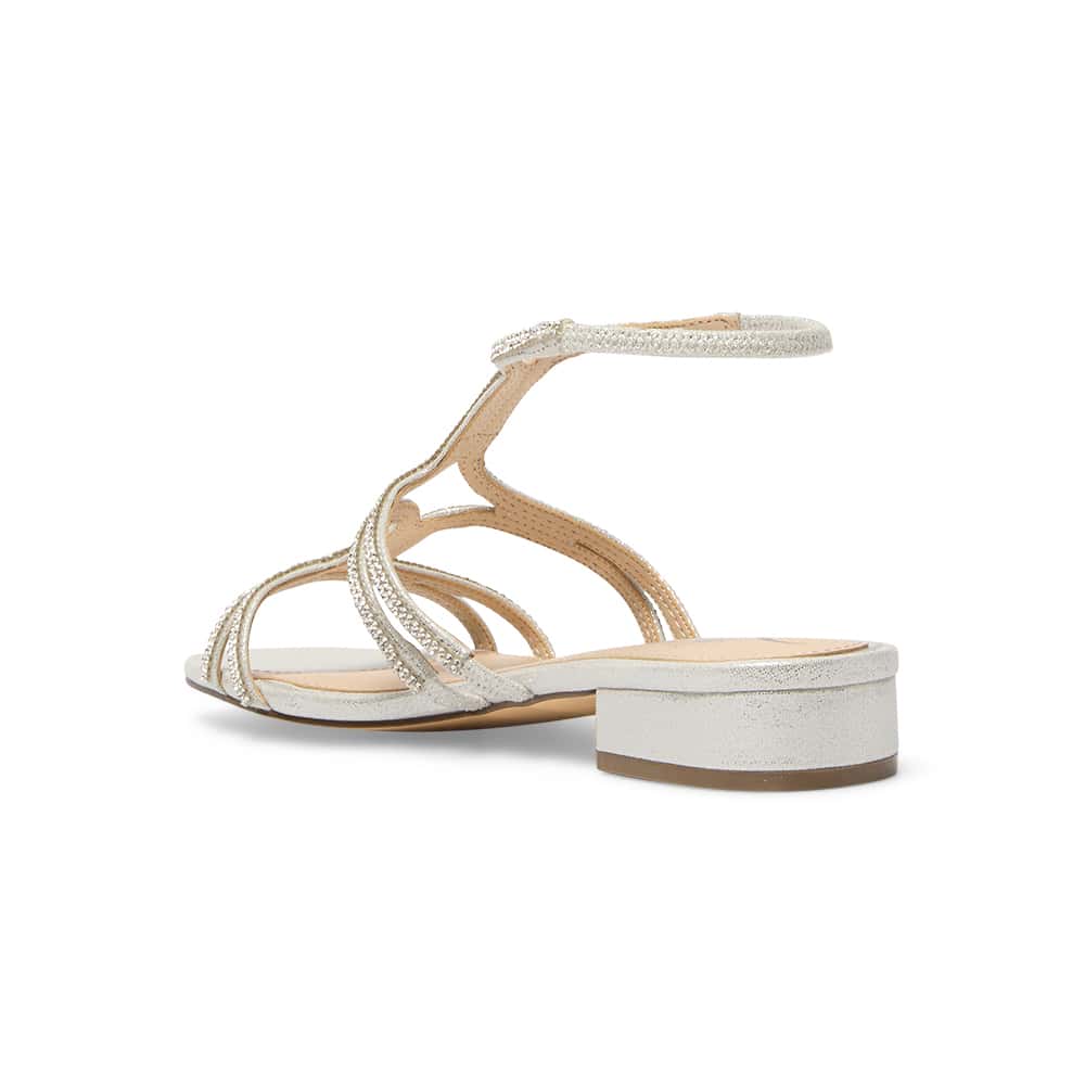 Sharyn Heel in Silver Shimmer Suedette