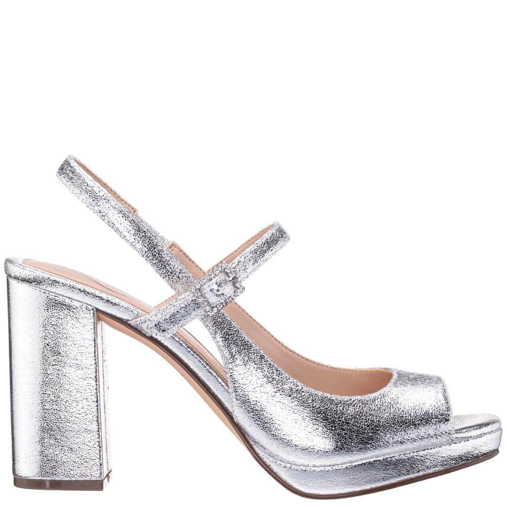 Simeon Heel in Silver Soft Crackle