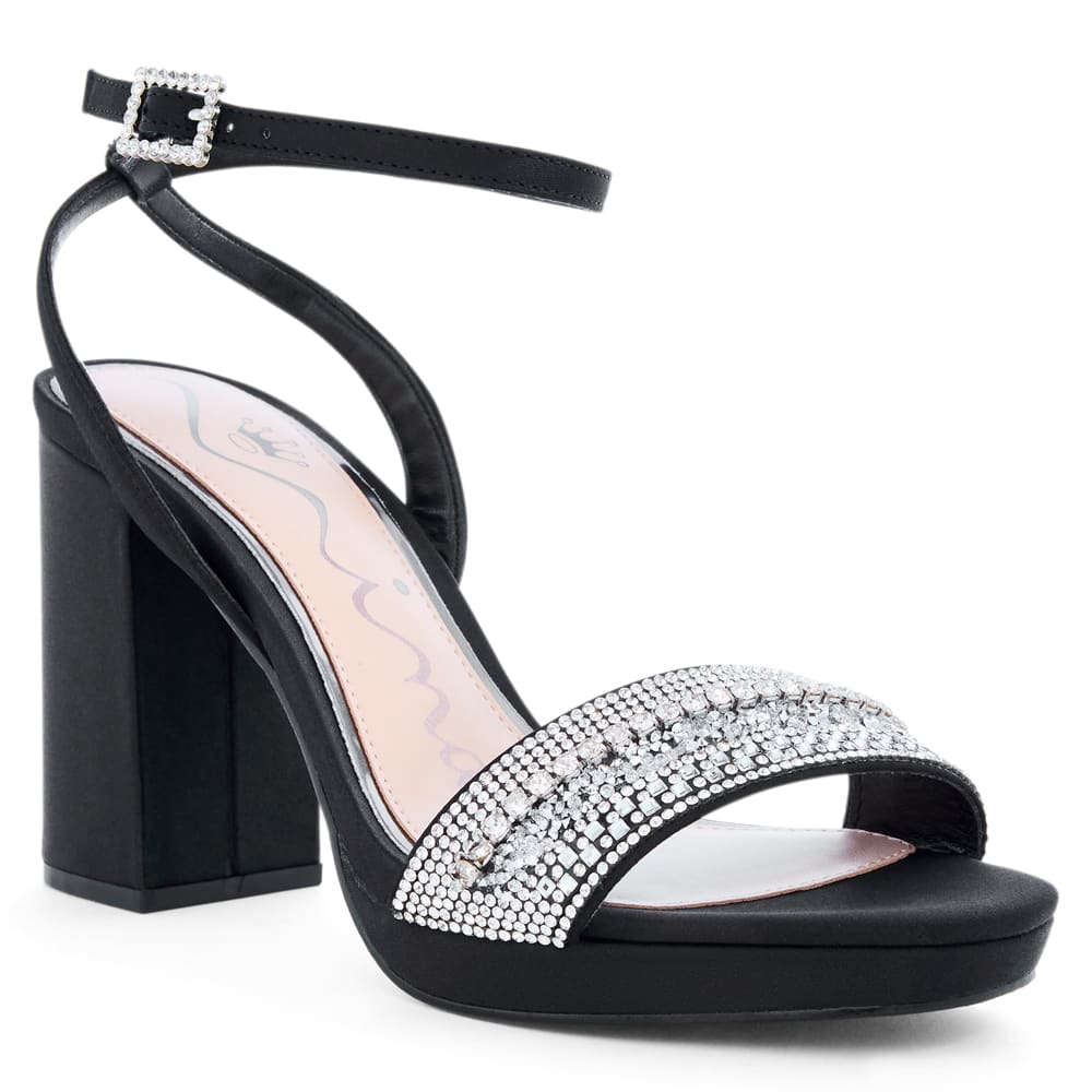 Sofina Heel in Black Satin