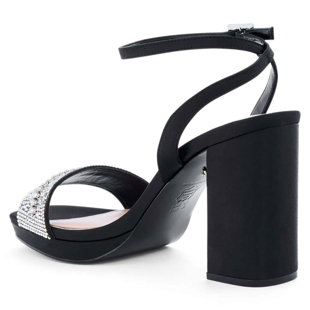 Sofina Heel in Black Satin