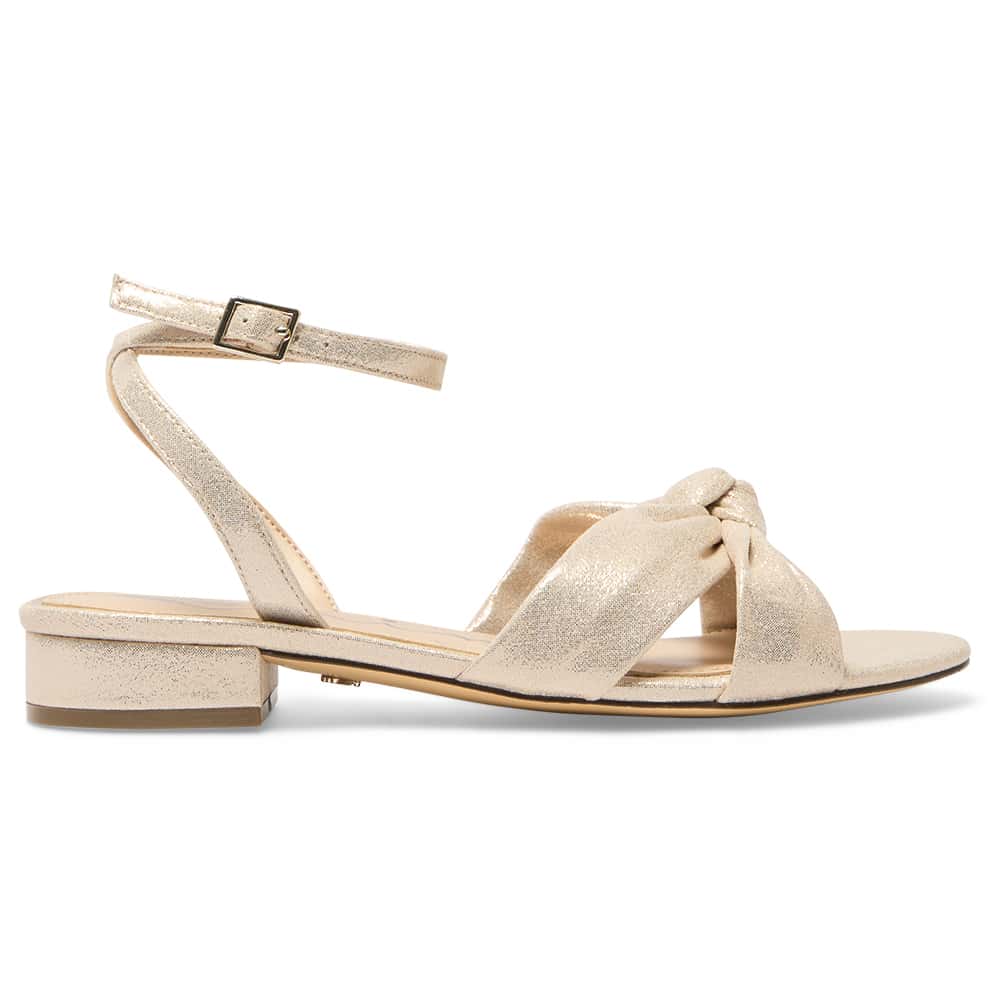 Sulma Heel in Platino Shimmer Suedette