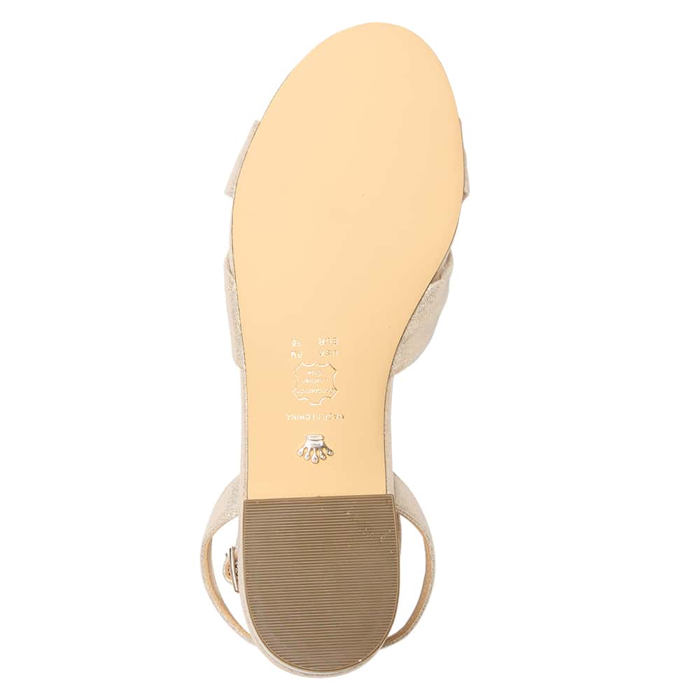 Sulma Heel in Platino Shimmer Suedette