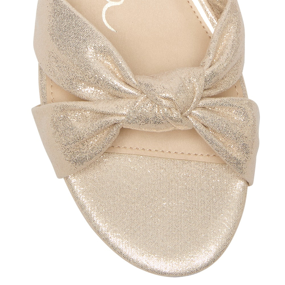 Sulma Heel in Platino Shimmer Suedette