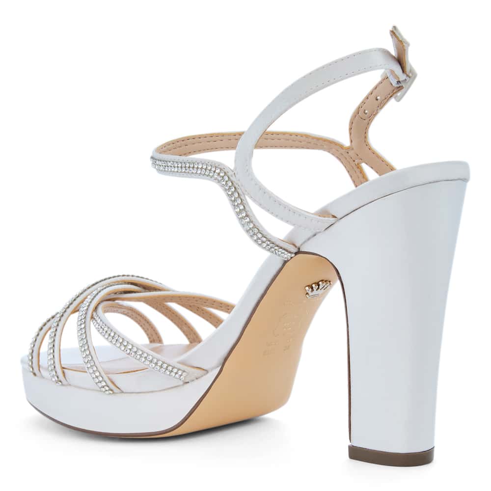 Sybel Heel in Ivory Satin