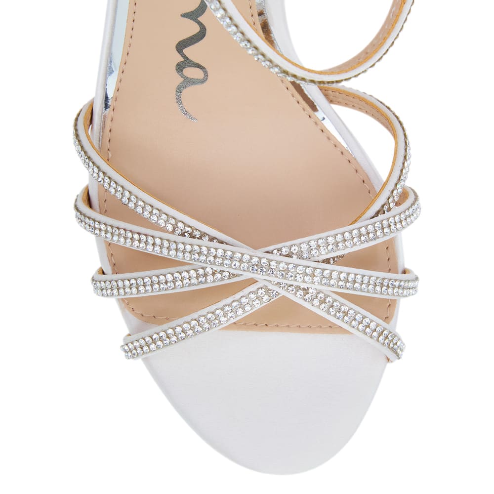Sybel Heel in Ivory Satin