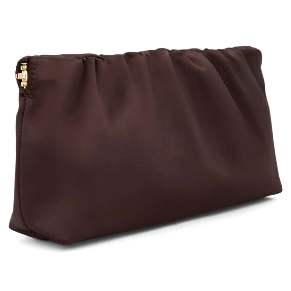 Thea Evening Bag in Chocolate Satin Satin