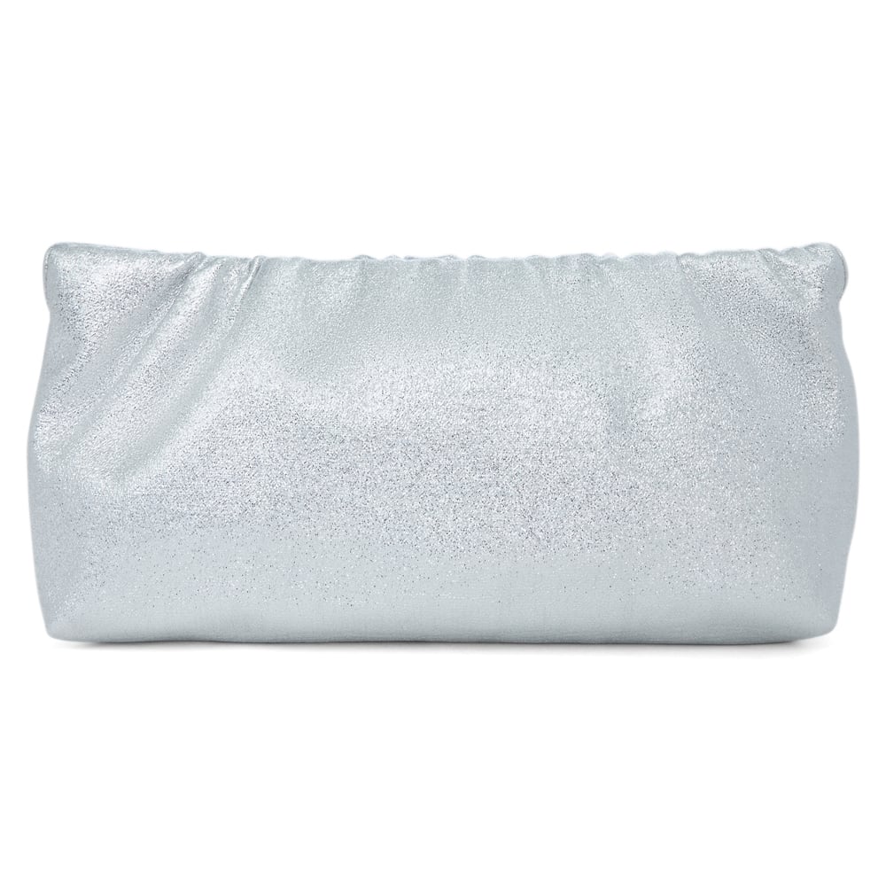 Thea Evening Bag in Silver Fabric