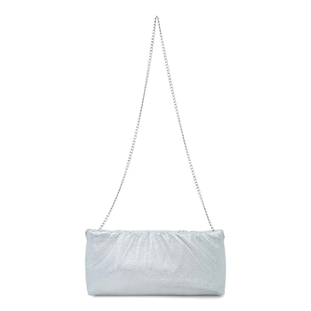 Thea Evening Bag in Silver Fabric