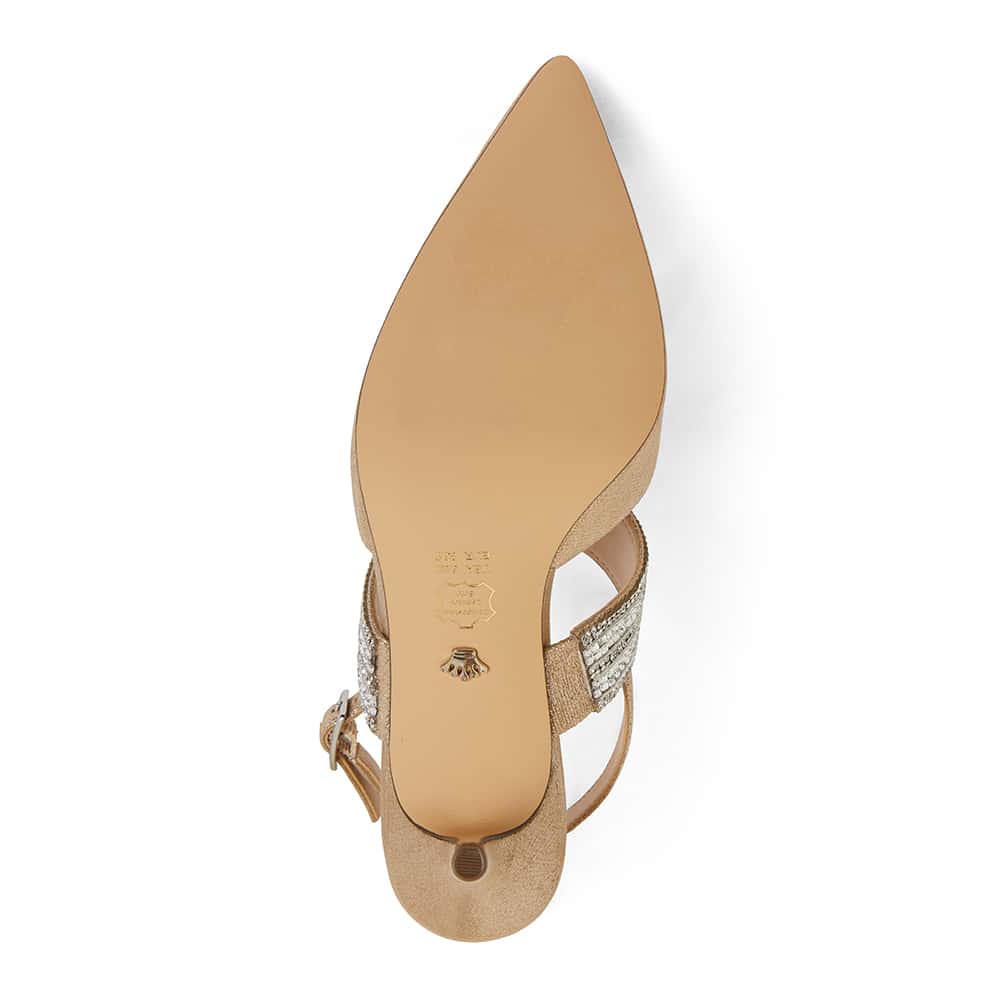 Treena Heel in Taupe Fabric