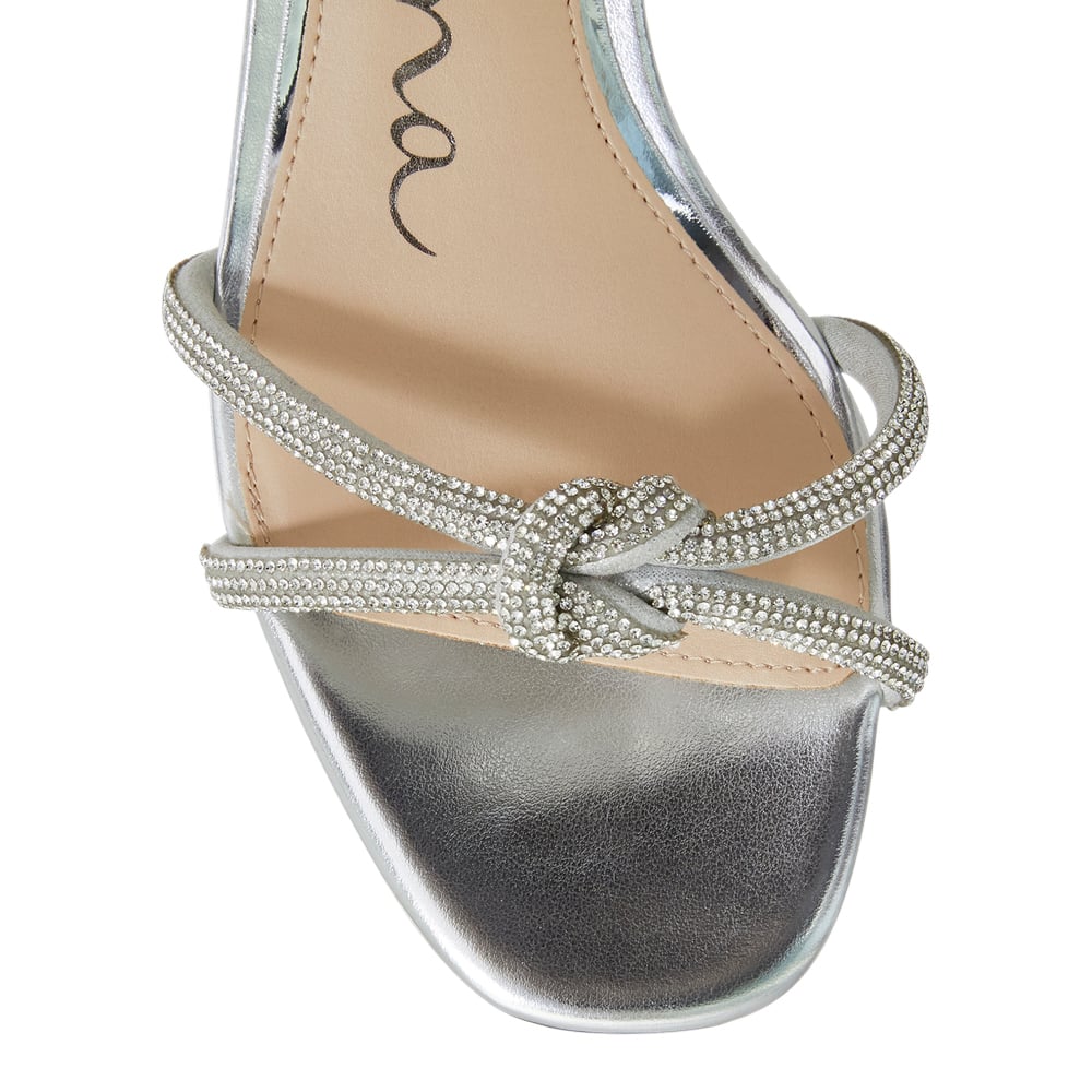 Valeria Wedge in Silver Luna Foil