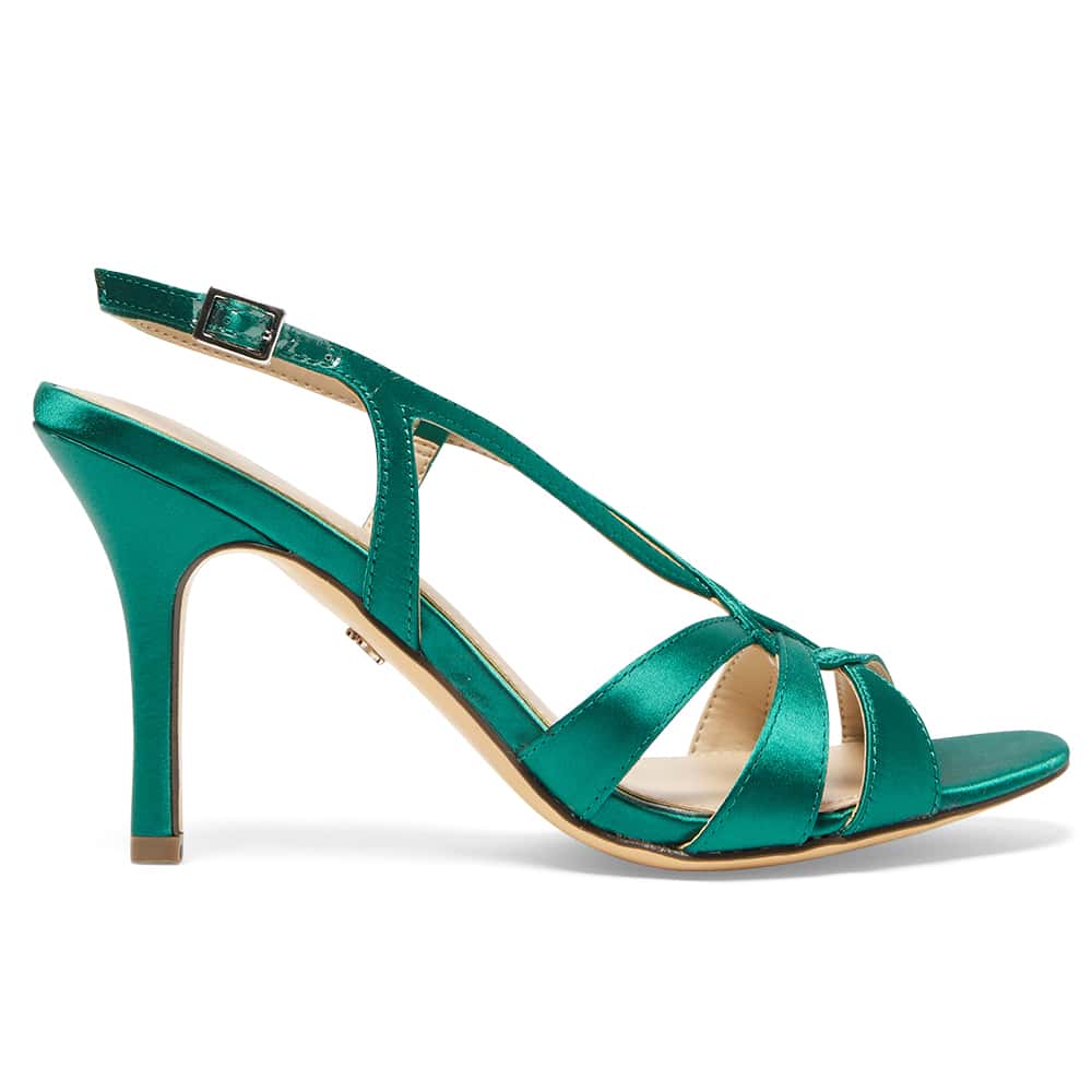 Valley Heel in Spruce Crystal Satin