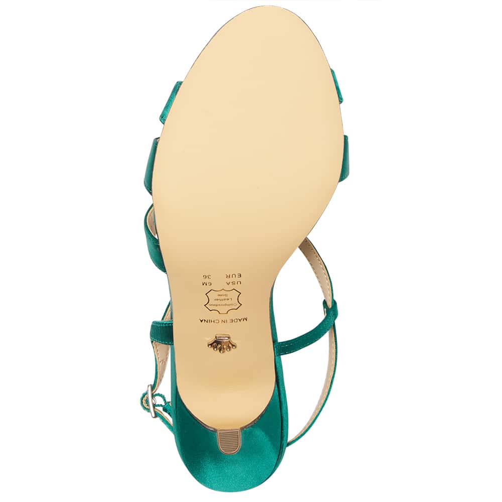 Valley Heel in Spruce Crystal Satin