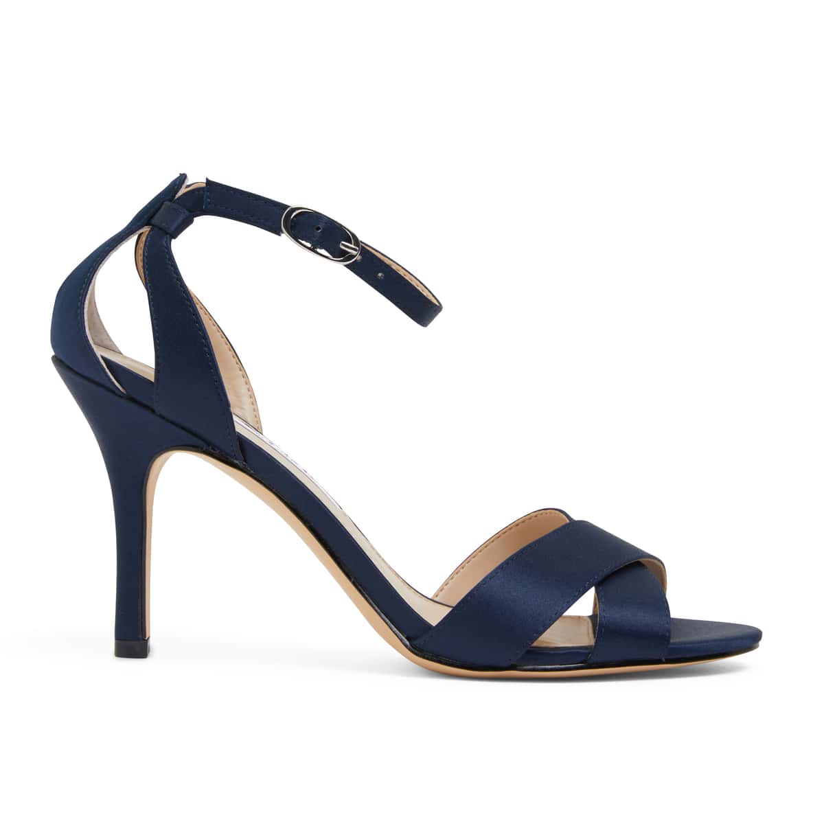 Venus Heel in Navy Satin