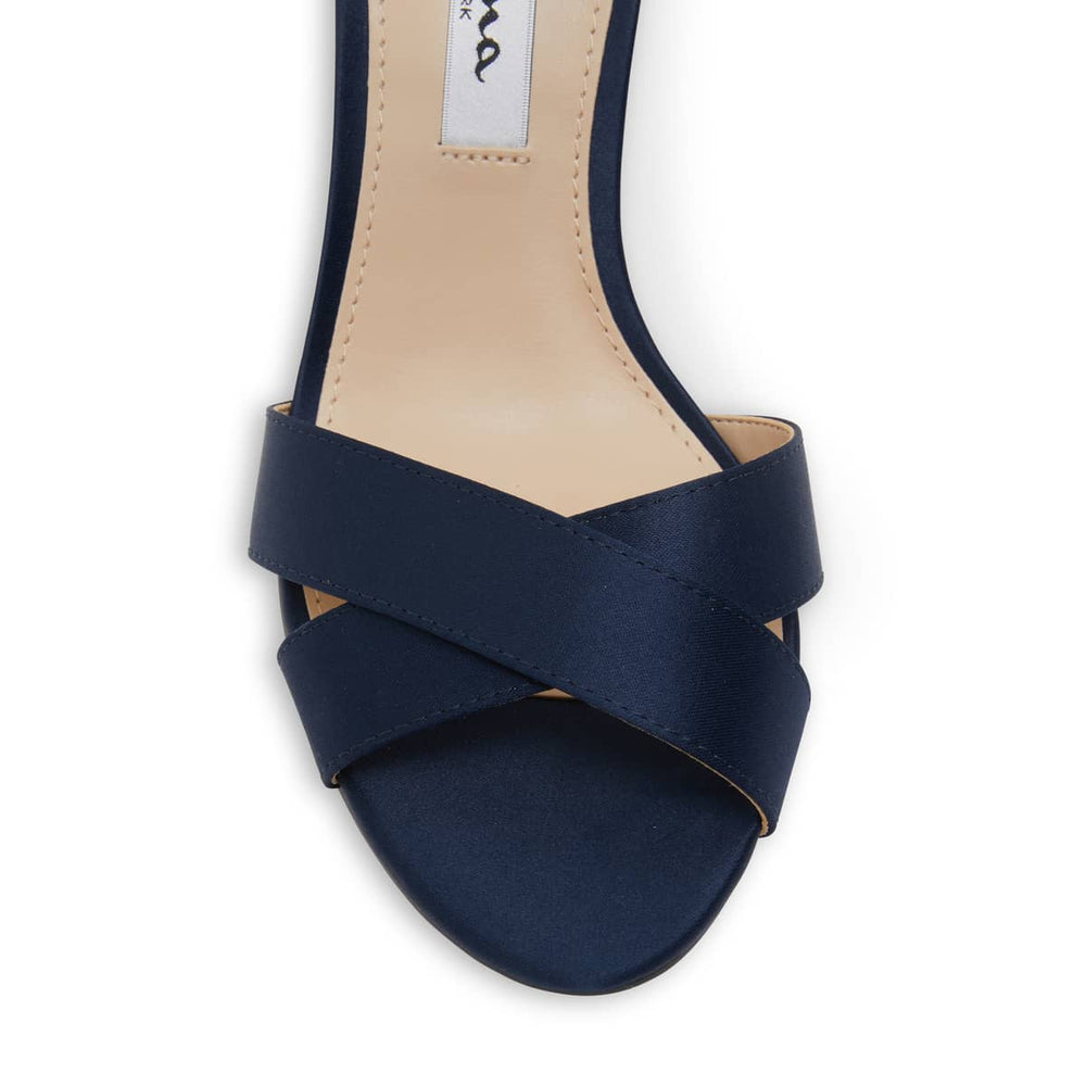 Venus Heel in Navy Satin