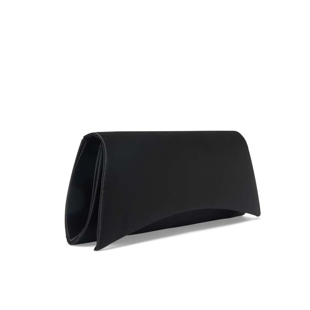 Zoey Clutch in Black Satin