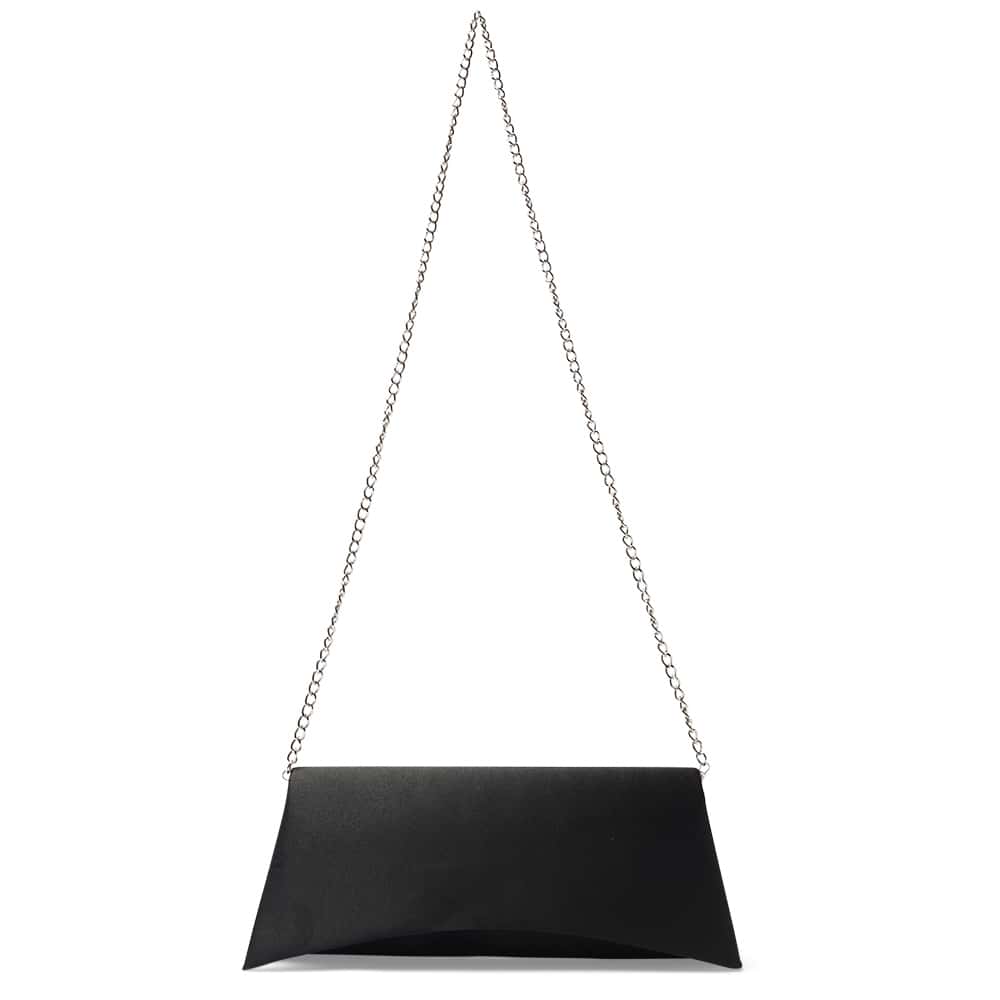 Zoey Clutch in Black Satin