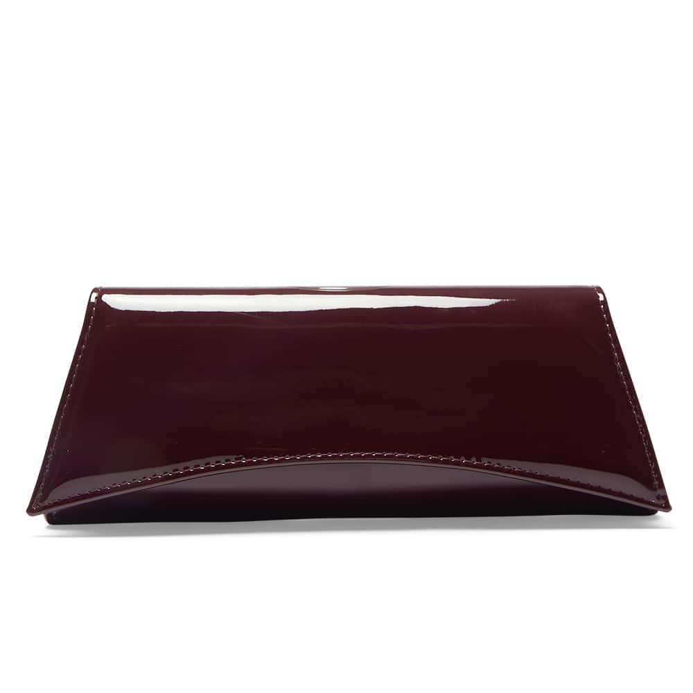 Zoey Clutch in Bordeaux Patent