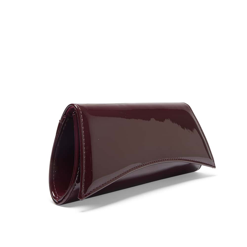 Zoey Clutch in Bordeaux Patent