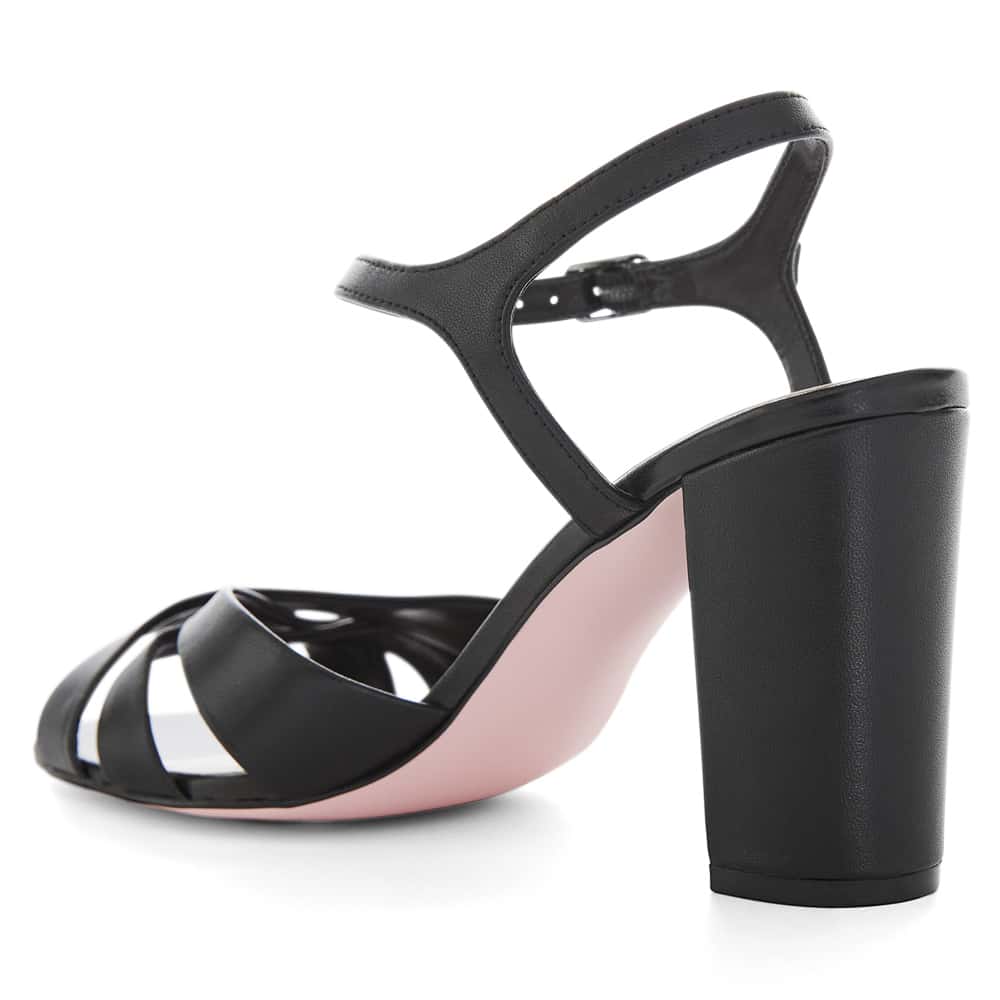 Audrey Heel in Black Leather