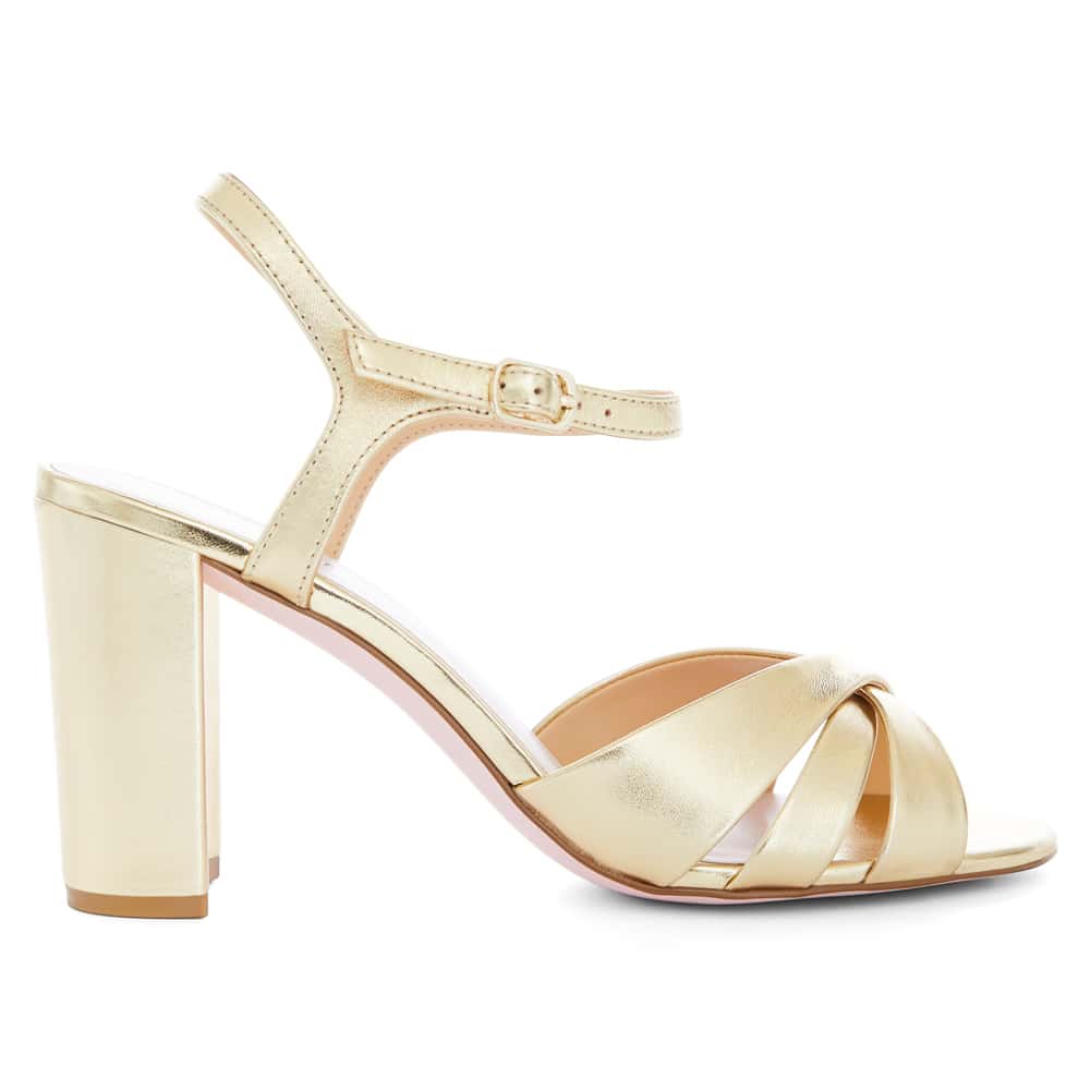 Audrey Heel in Soft Gold Leather