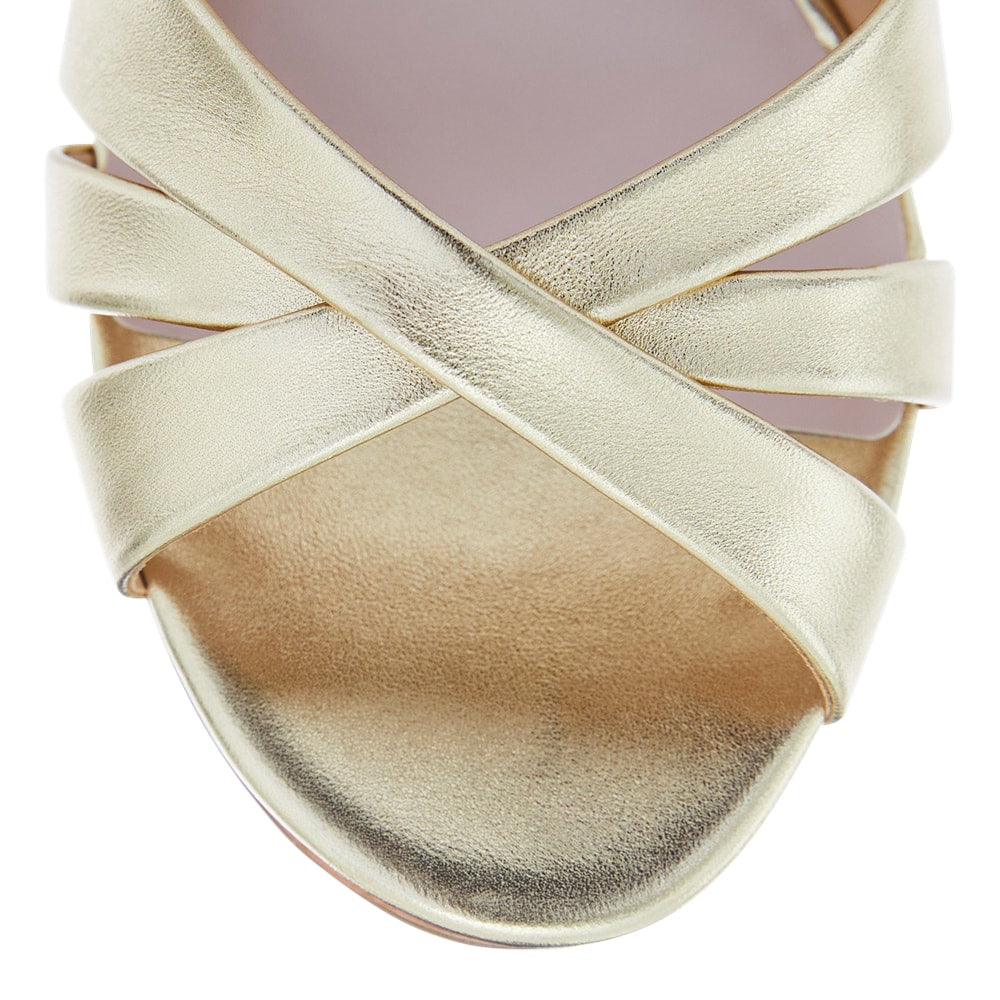 Audrey Heel in Soft Gold Leather