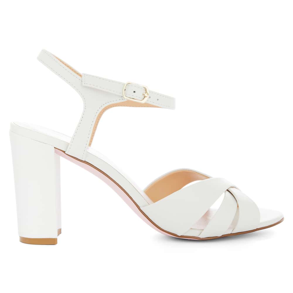 Audrey Heel in White Leather