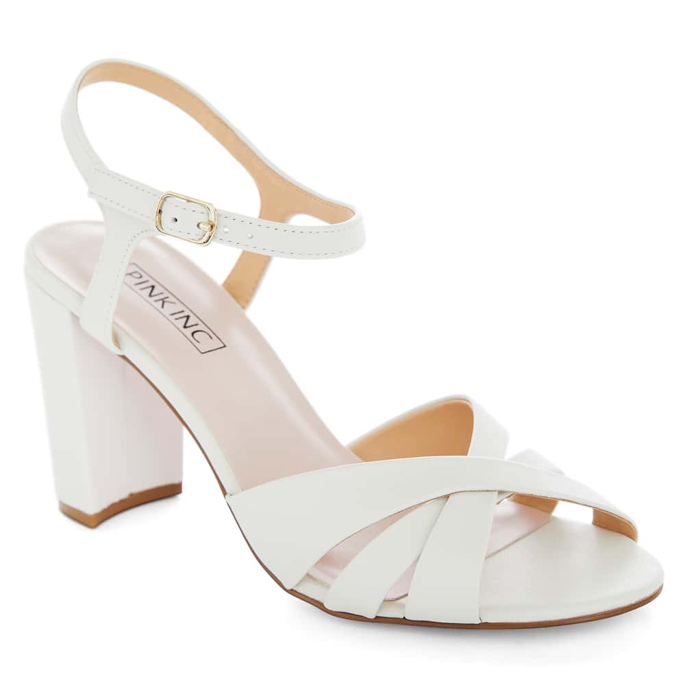 Audrey Heel in White Leather