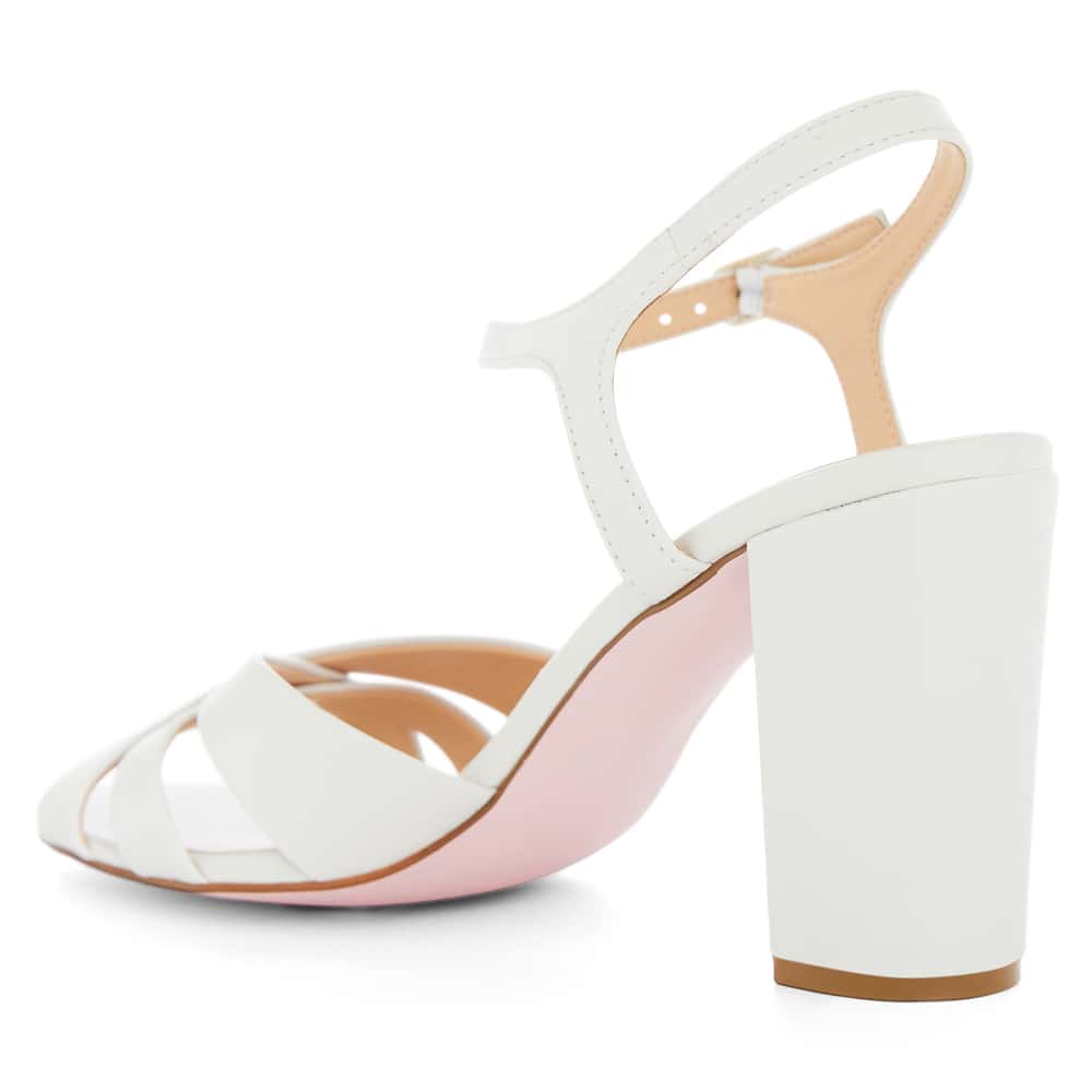 Audrey Heel in White Leather