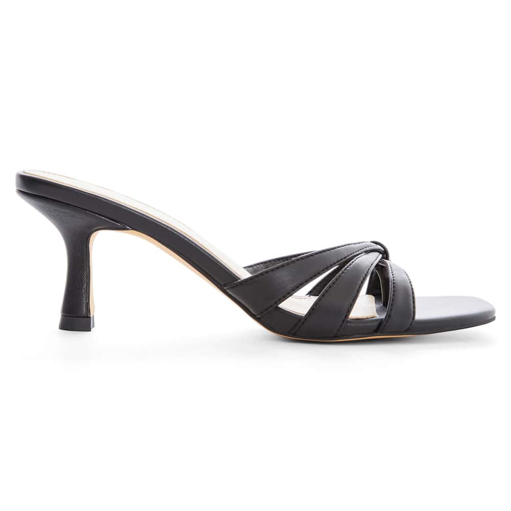 Bea Heel in Black Smooth