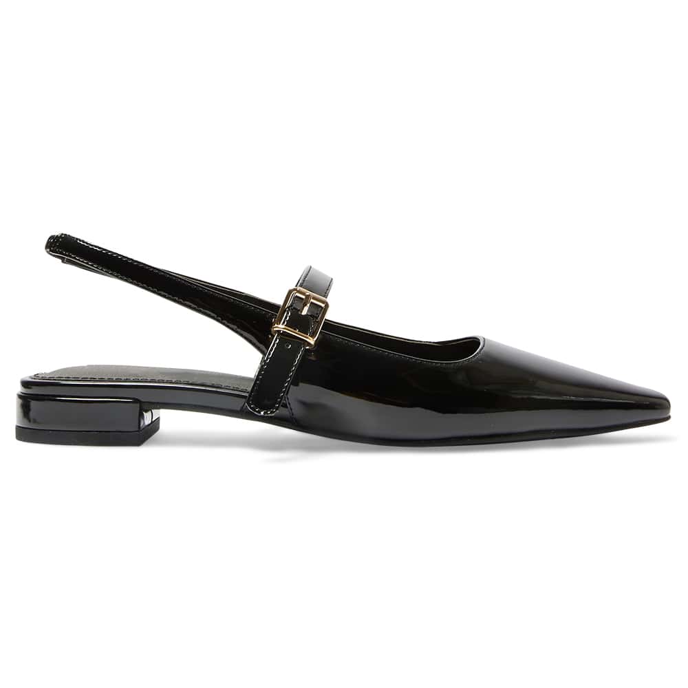 Bianca Ballet Flat in Black Patent