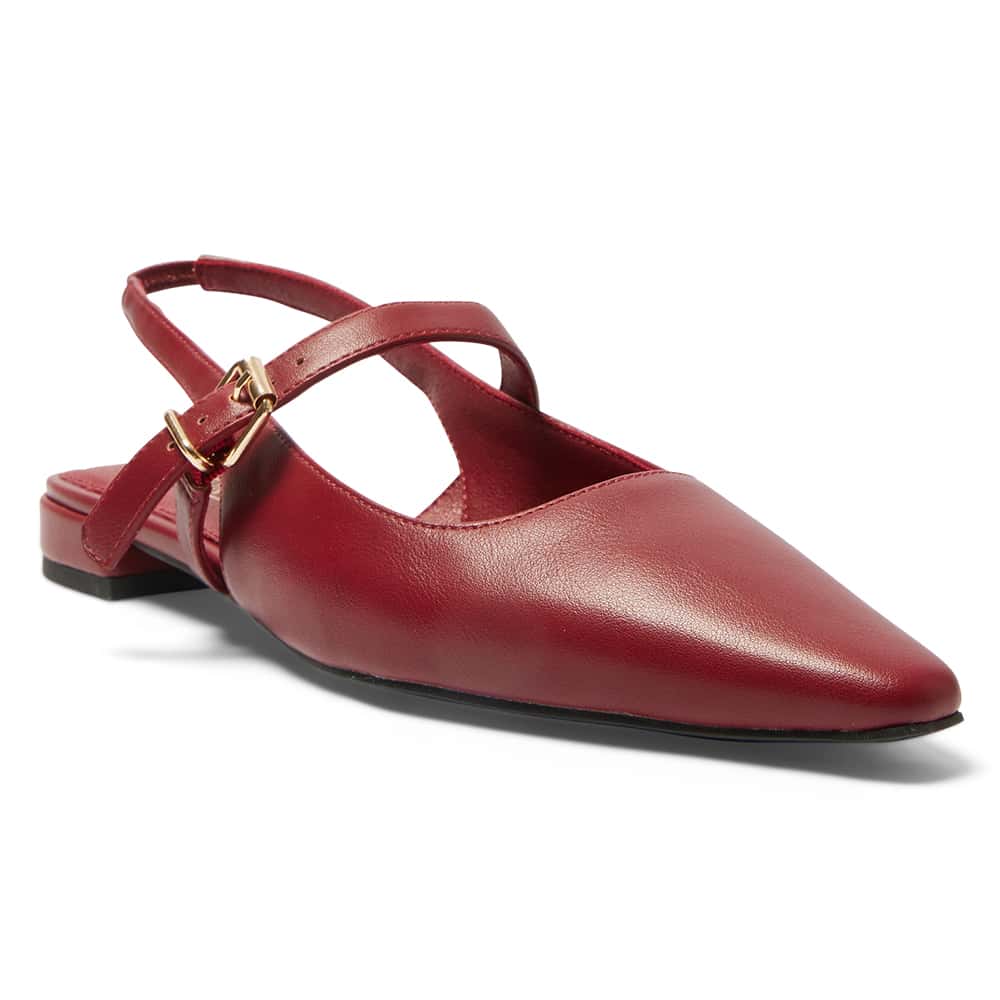 Bianca Ballet Flat in Red Smooth