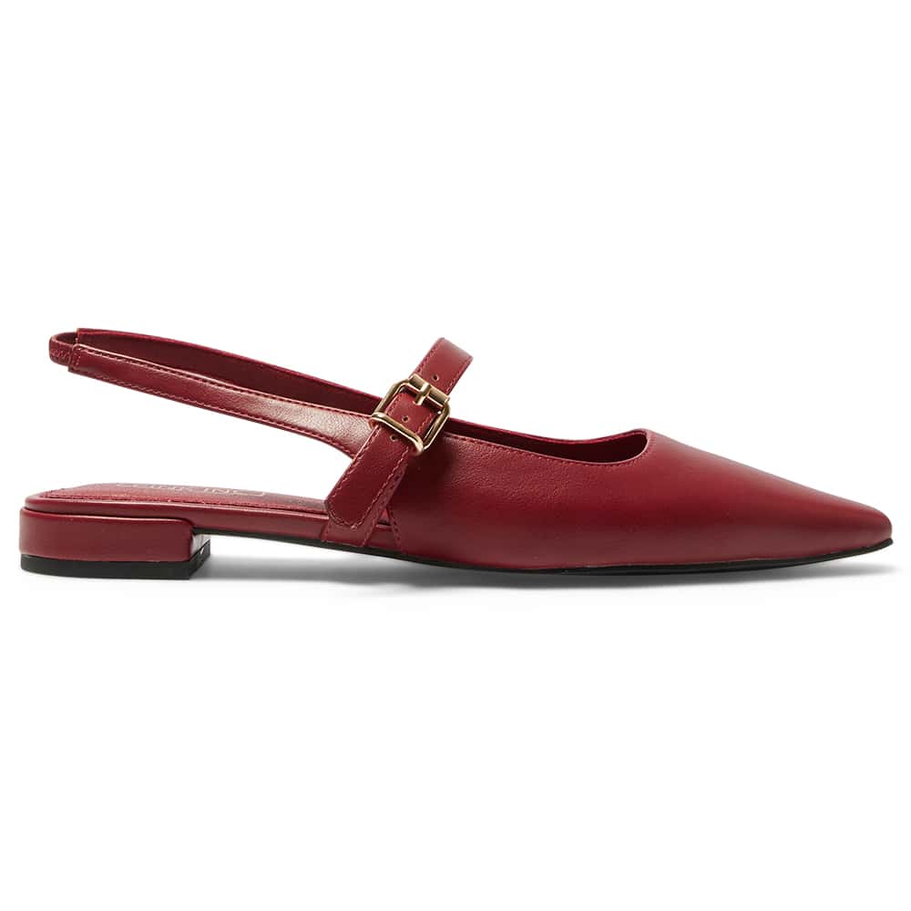 Bianca Ballet Flat in Red Smooth