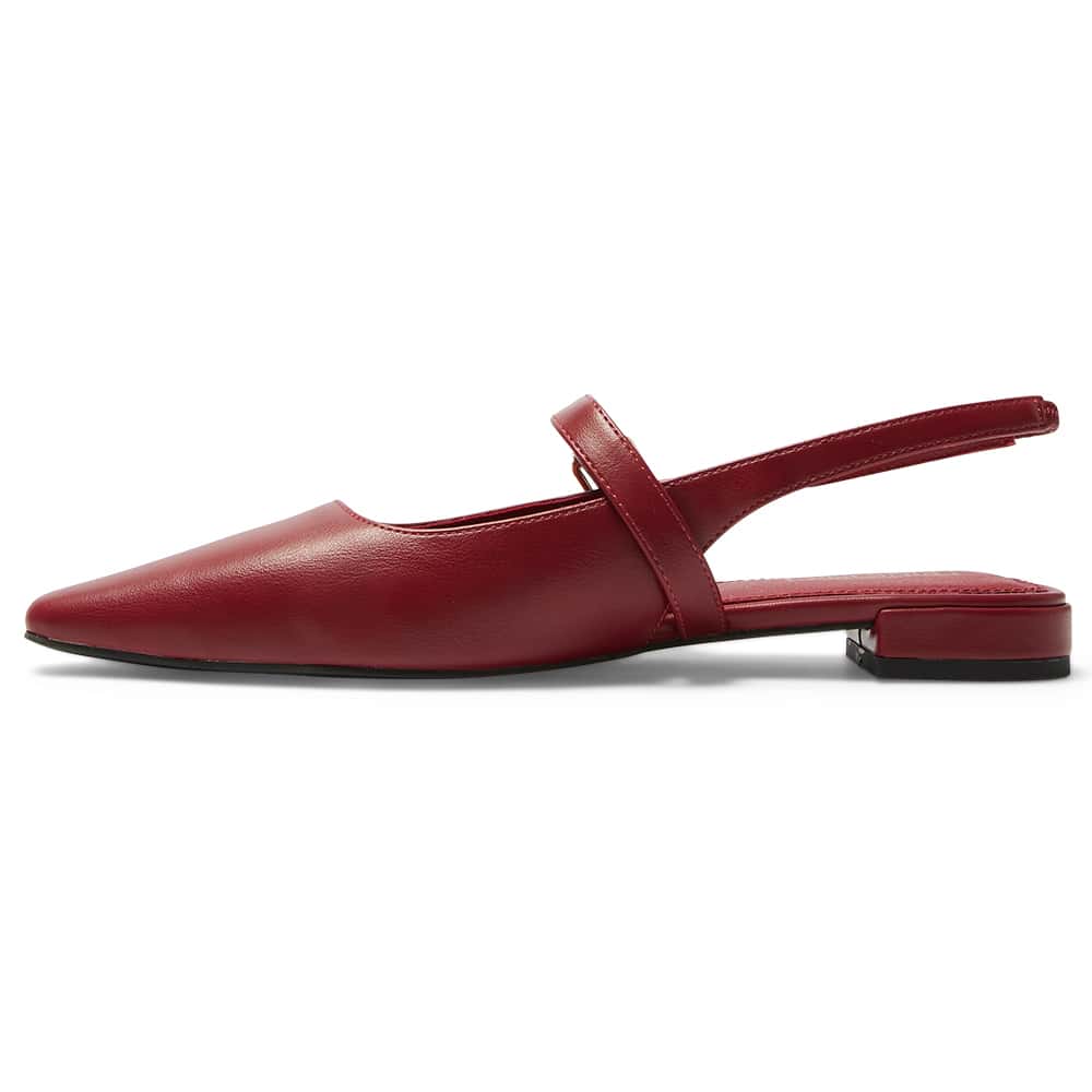 Bianca Ballet Flat in Red Smooth