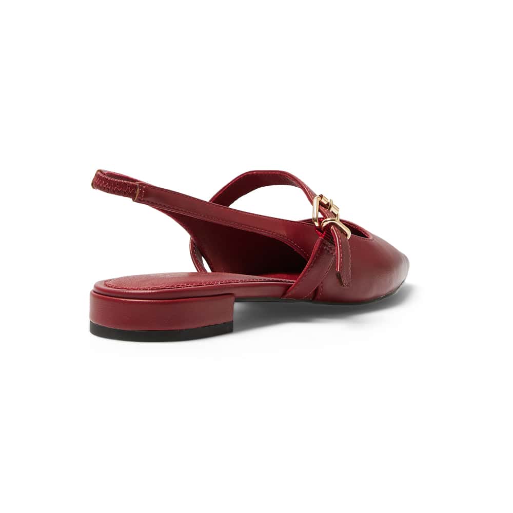 Bianca Ballet Flat in Red Smooth