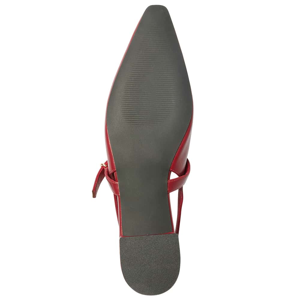Bianca Ballet Flat in Red Smooth