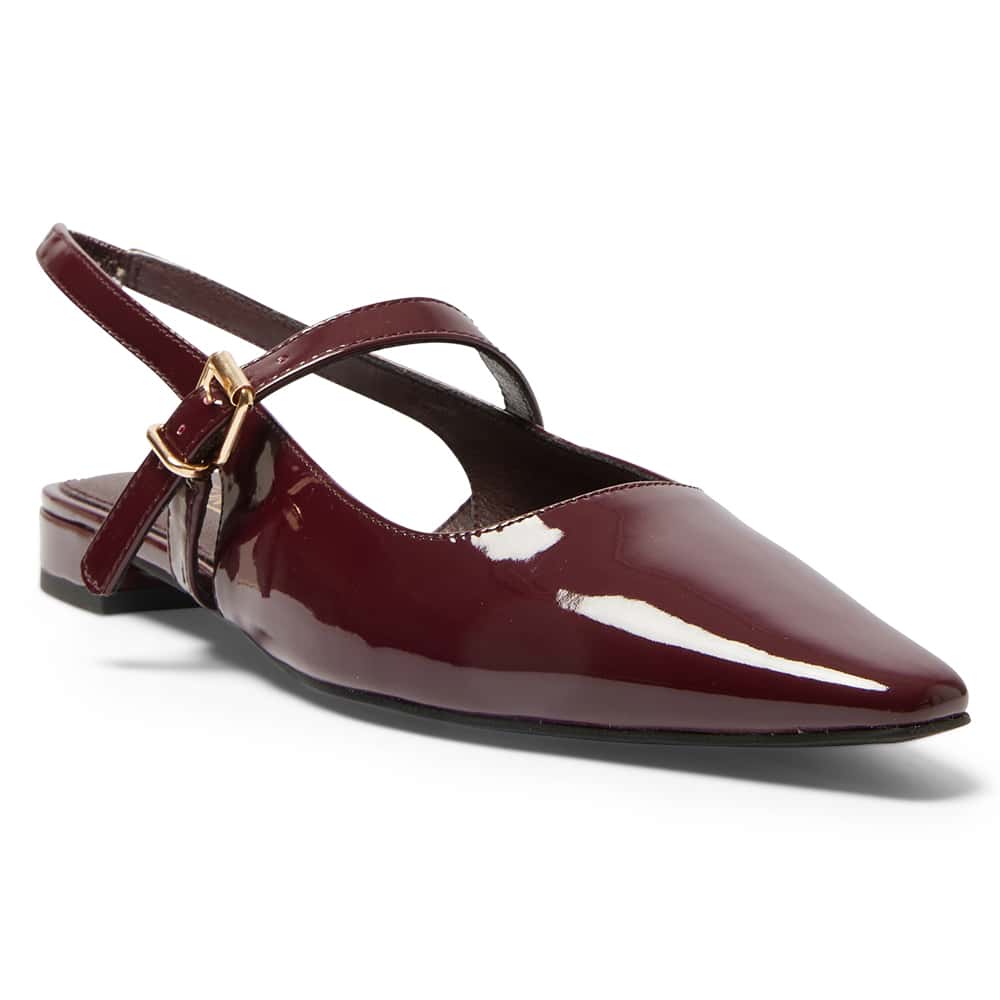 Bianca Ballet Flat in Wine Patent
