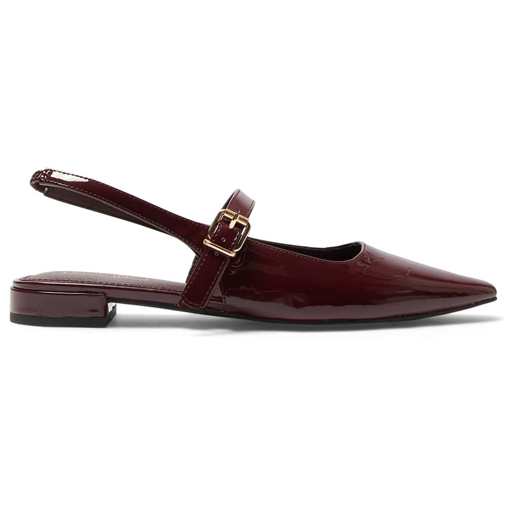 Bianca Ballet Flat in Wine Patent