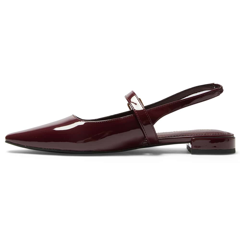 Bianca Ballet Flat in Wine Patent