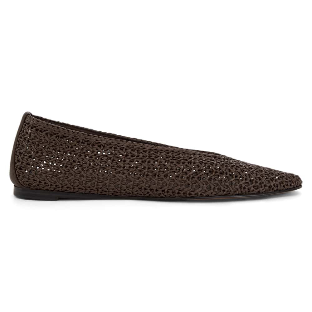 Cherie Ballet Flat in Chocolate Weave