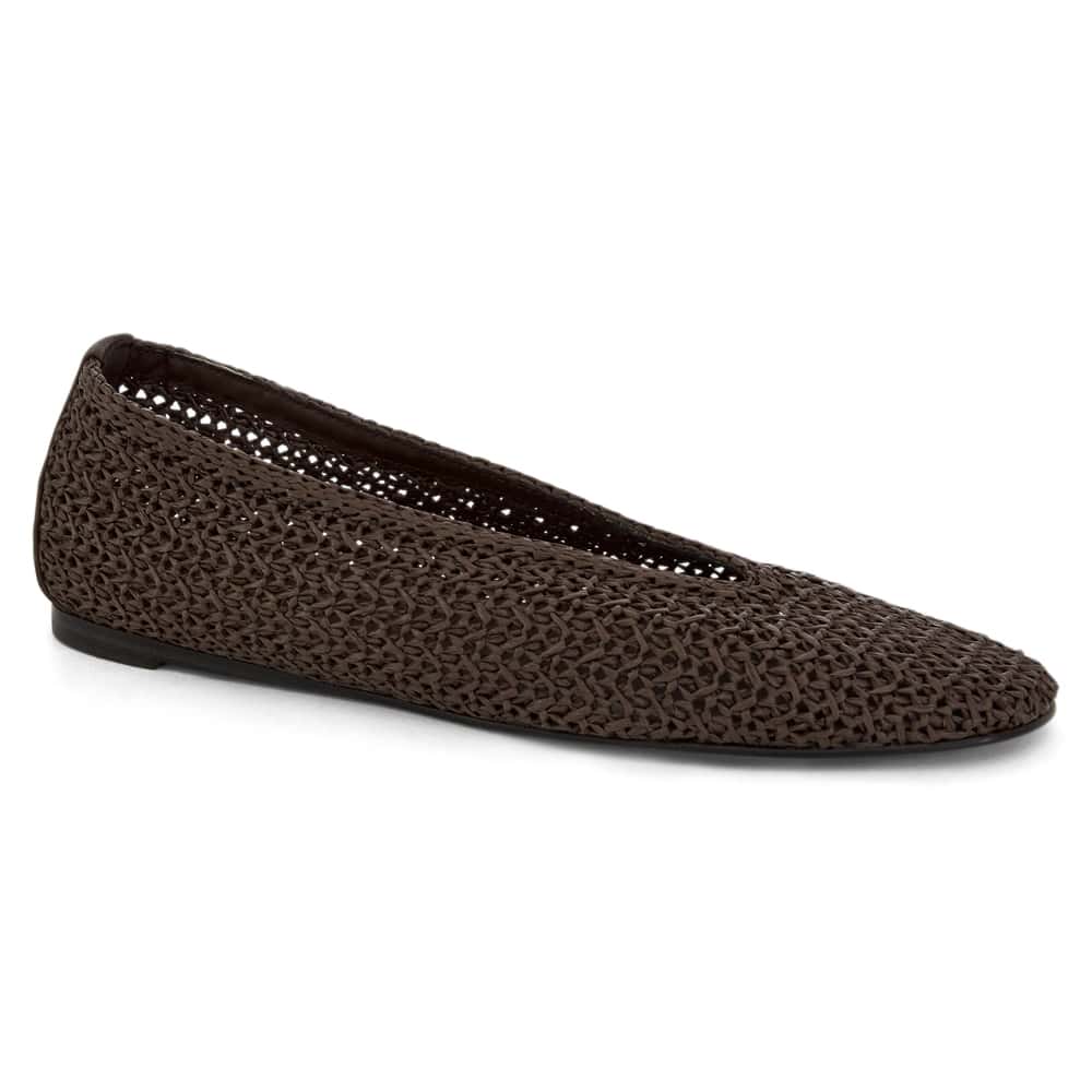 Cherie Ballet Flat in Chocolate Weave