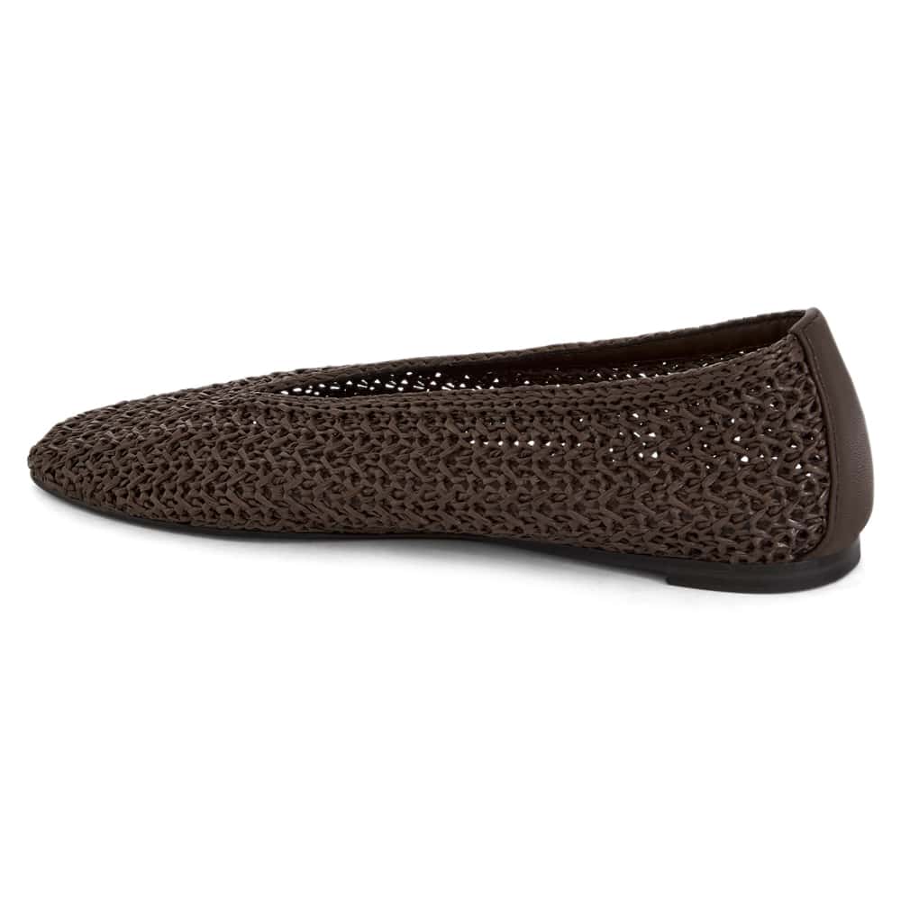 Cherie Ballet Flat in Chocolate Weave