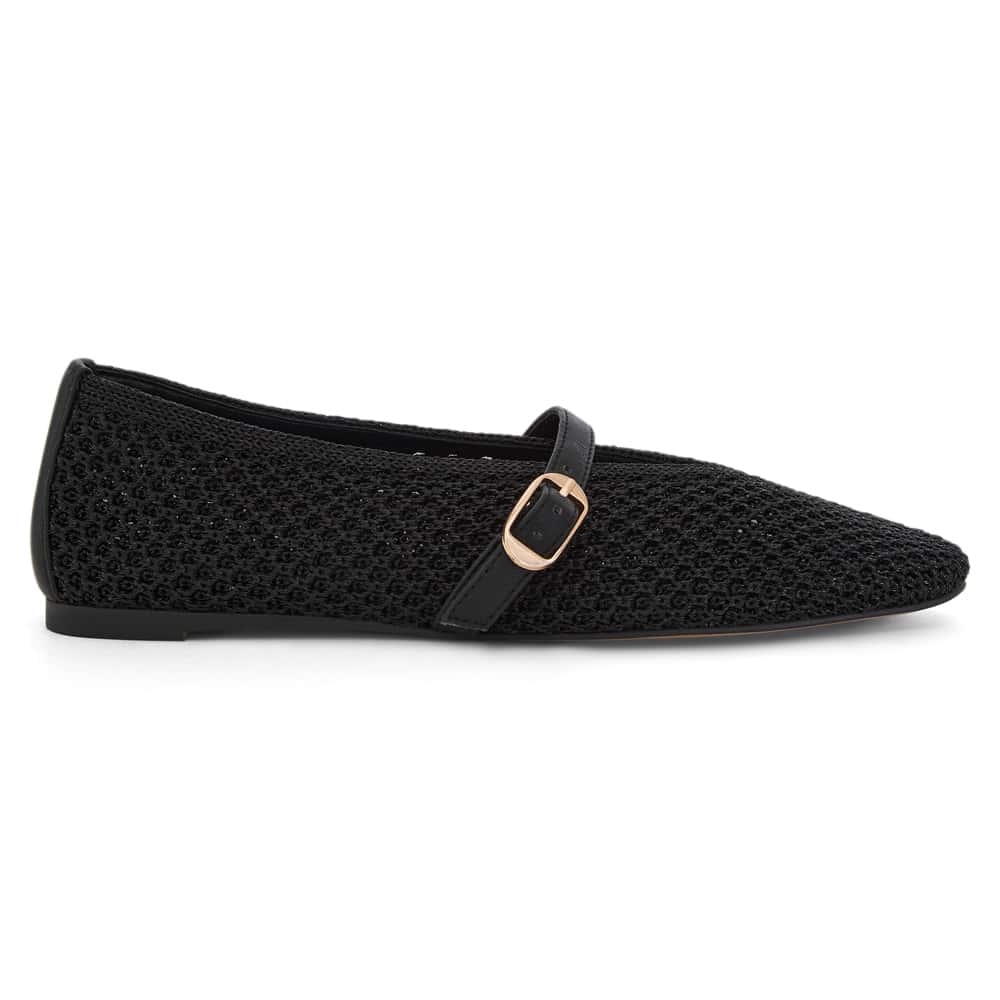 Cynthia Ballet Flat in Black Weave