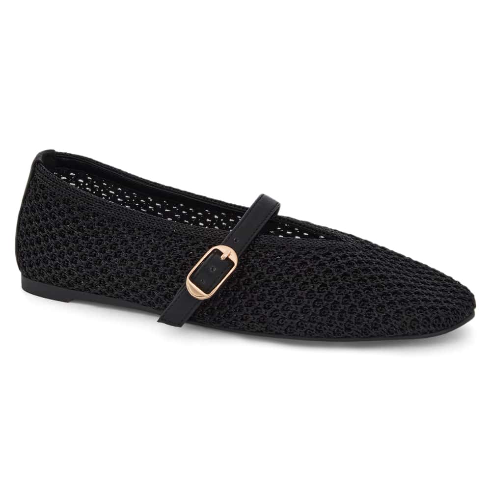 Cynthia Ballet Flat in Black Weave