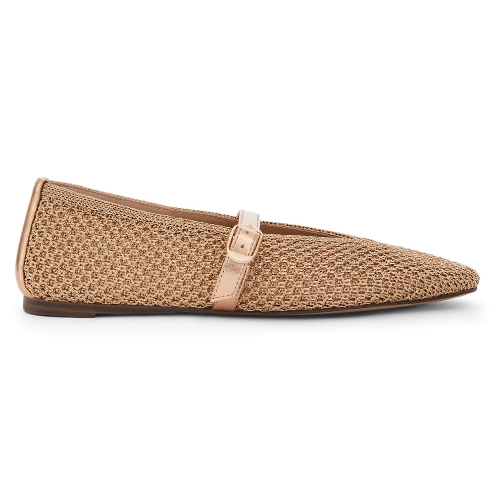 Cynthia Ballet Flat in Gold Weave