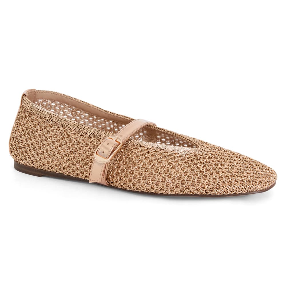 Cynthia Ballet Flat in Gold Weave