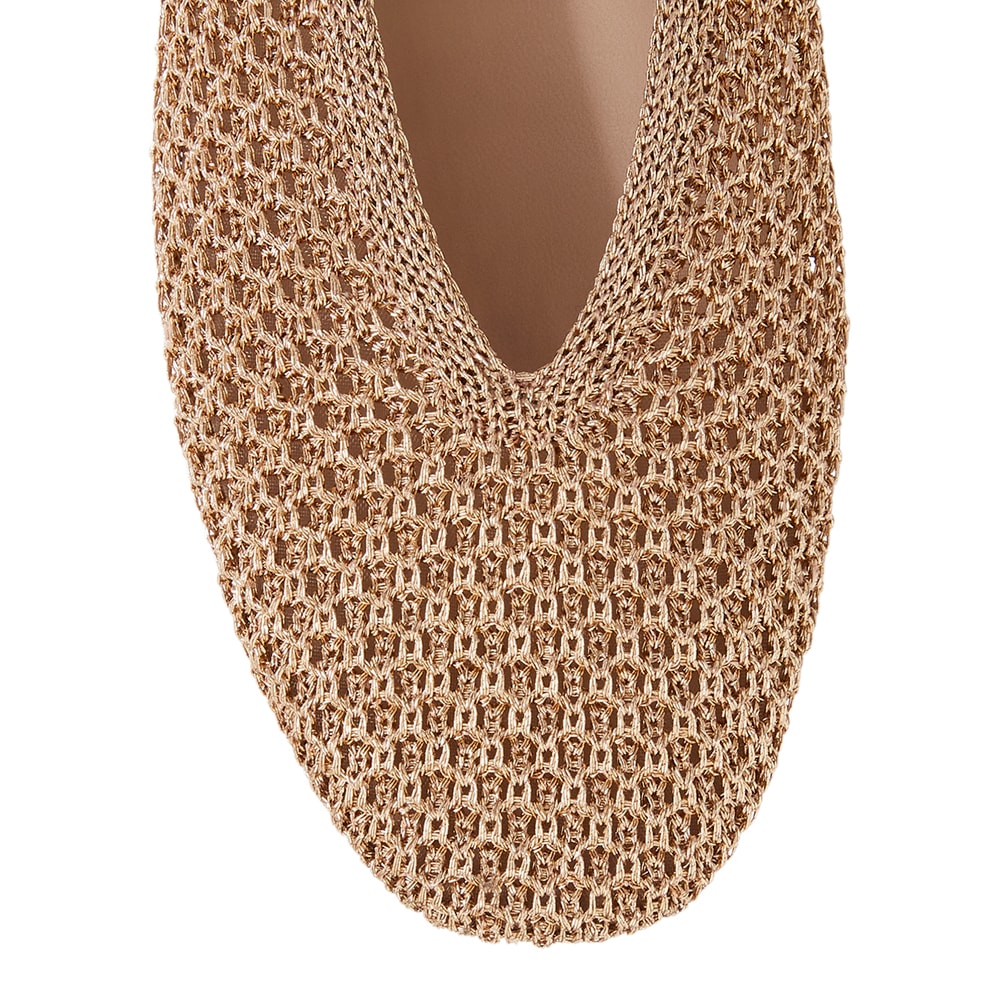 Cynthia Ballet Flat in Gold Weave
