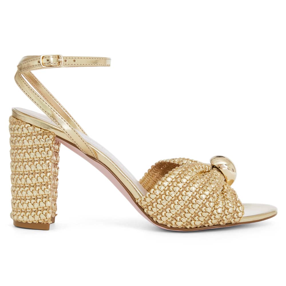 Heiress Heel in Gold Fabric